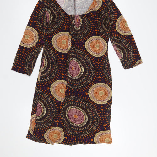 Wallis Women's Multicoloured Geometric Shift Dress Size 14