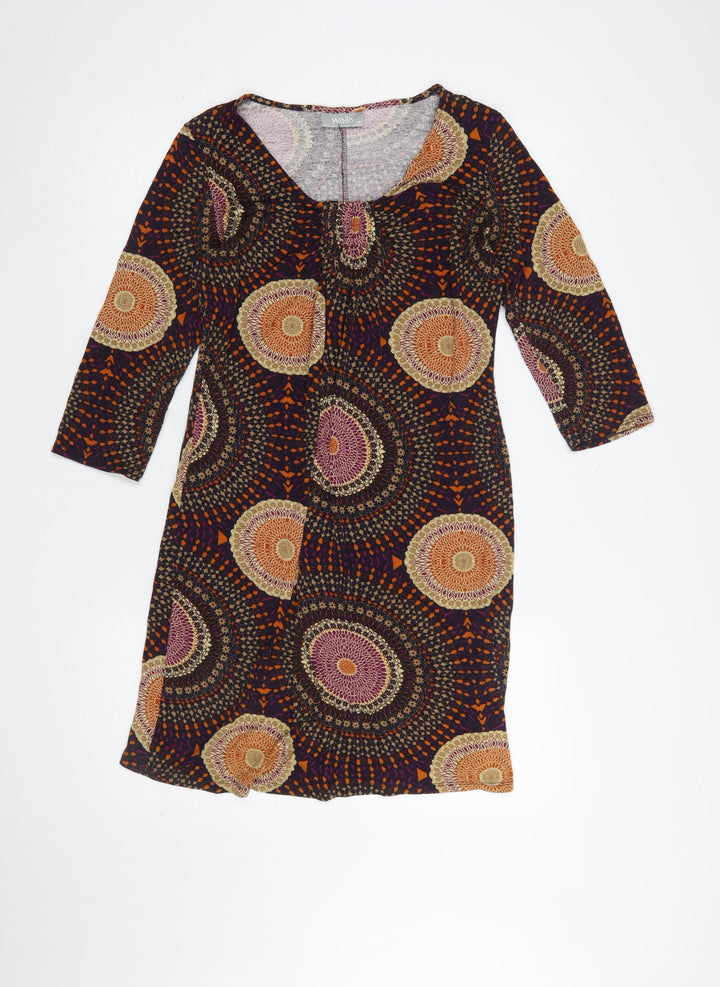 Wallis Women's Multicoloured Geometric Shift Dress Size 14