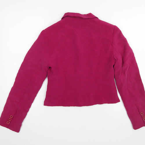 Hobbs Women's Fuchsia Silk Blazer Jacket Size 10 Single-Breasted