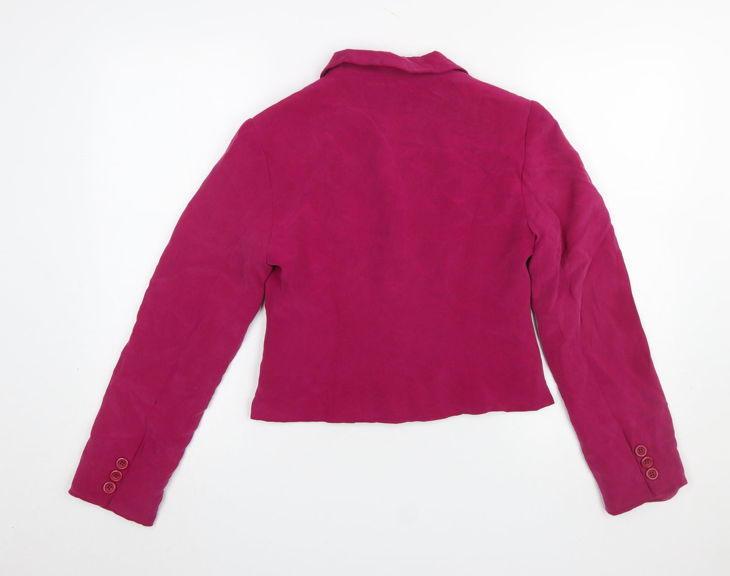 Hobbs Women's Fuchsia Silk Blazer Jacket Size 10 Single-Breasted