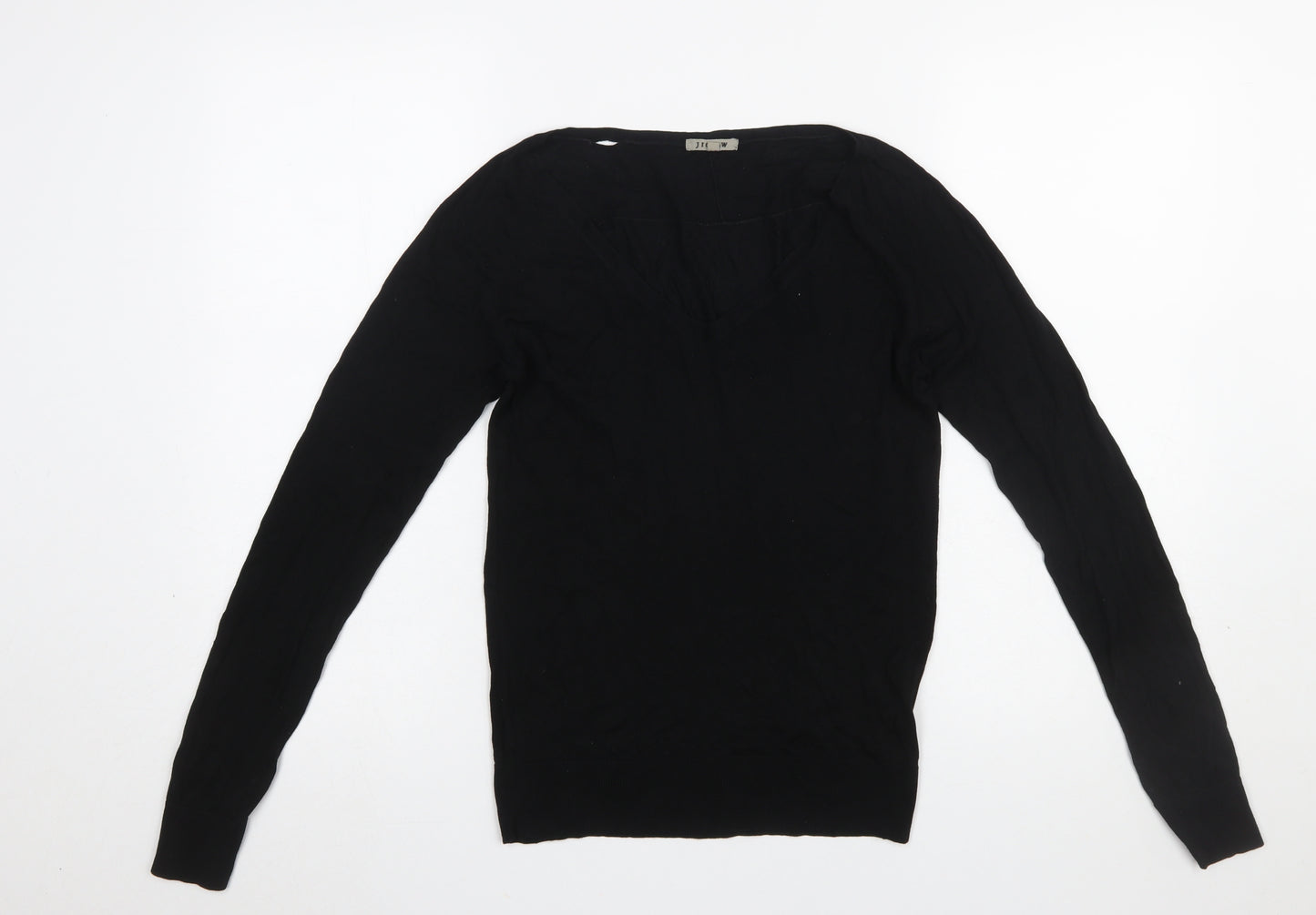 Jigsaw Womens Black V-Neck Silk Blend Pullover Jumper XS