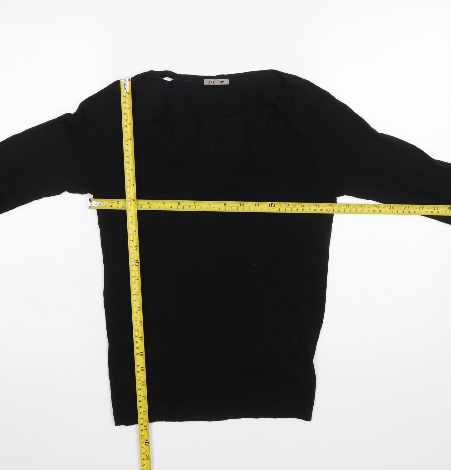 Jigsaw Womens Black V-Neck Silk Blend Pullover Jumper XS