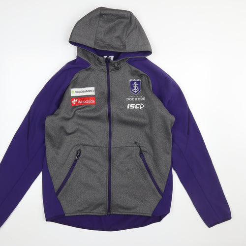 ISC Men’s Purple Soft Shell Hooded Zip Jacket M Football Sportswear