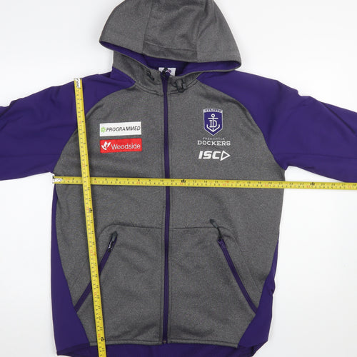 ISC Men’s Purple Soft Shell Hooded Zip Jacket M Football Sportswear