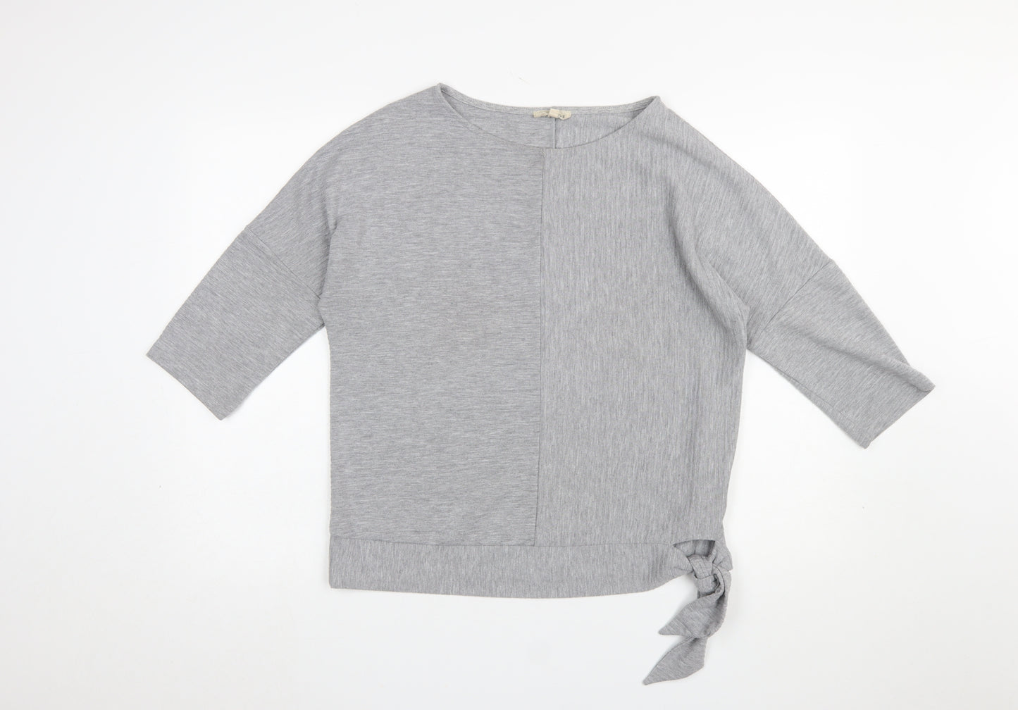 Phase Eight Women’s Grey Jersey Boat Neck 3/4 Sleeve Tie Blouse UK 14