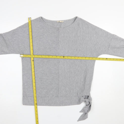 Phase Eight Women’s Grey Jersey Boat Neck 3/4 Sleeve Tie Blouse UK 14