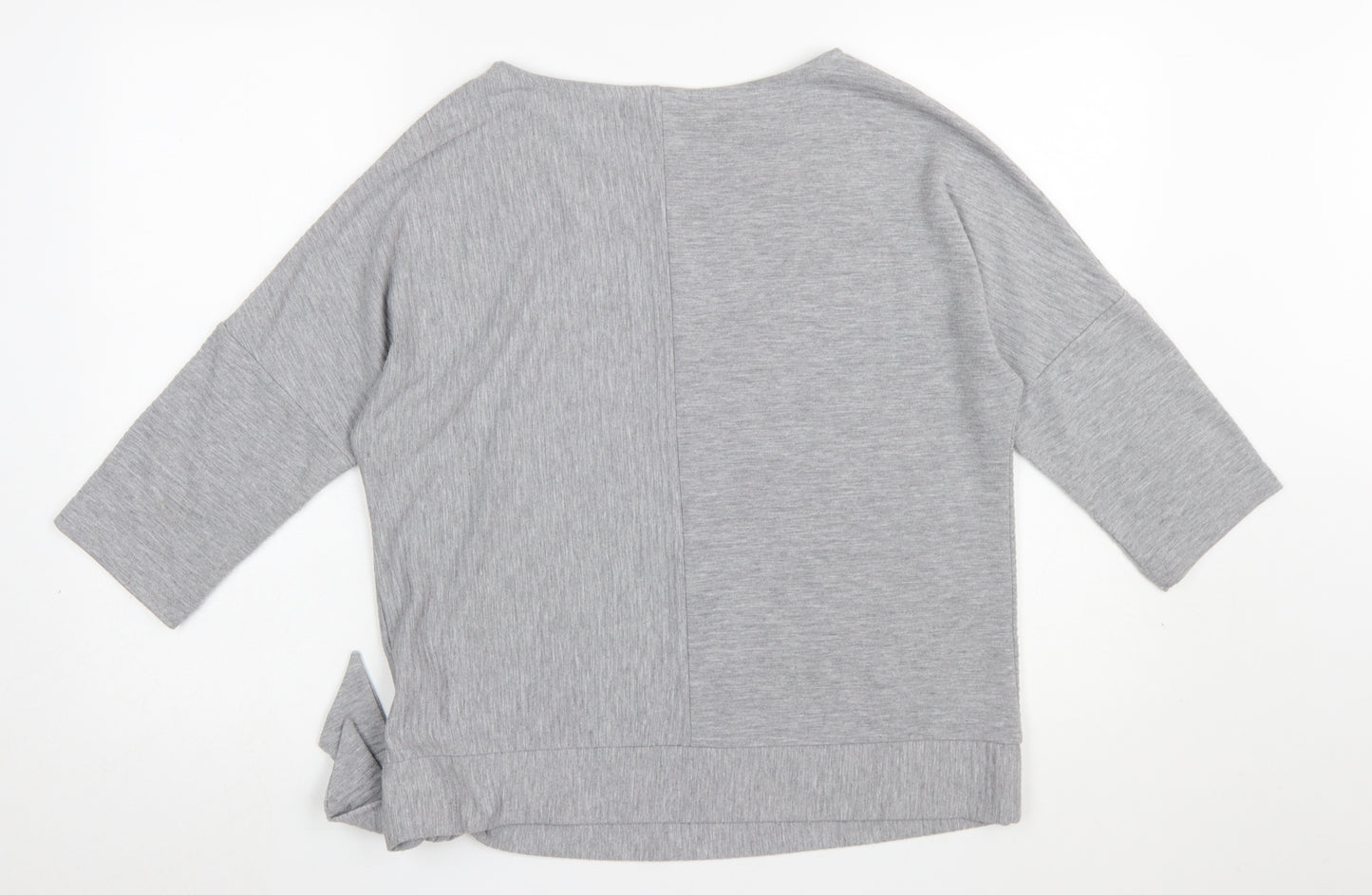 Phase Eight Women’s Grey Jersey Boat Neck 3/4 Sleeve Tie Blouse UK 14