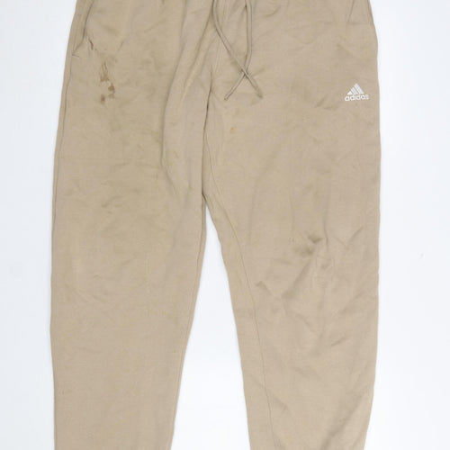Adidas Womens Beige XL Jogger Sweatpants Cotton Blend Loungewear