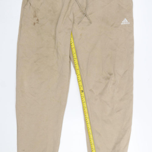 Adidas Womens Beige XL Jogger Sweatpants Cotton Blend Loungewear