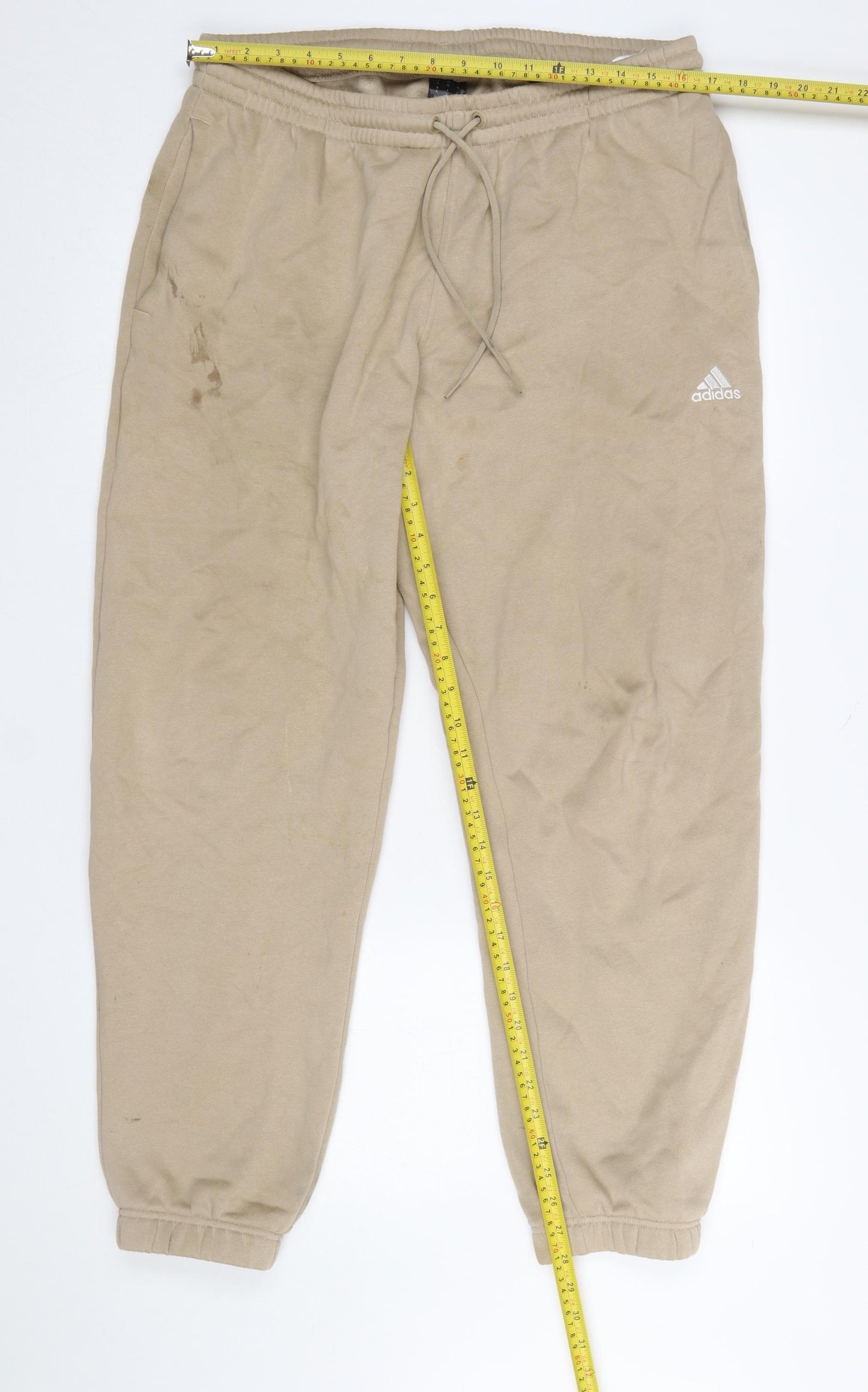 Adidas Womens Beige XL Jogger Sweatpants Cotton Blend Loungewear