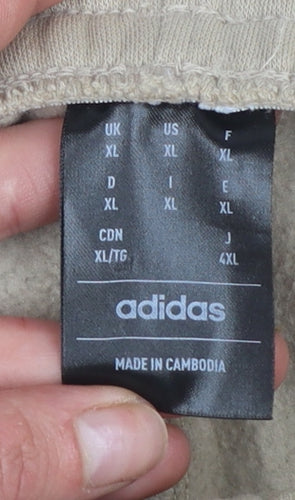 Adidas Womens Beige XL Jogger Sweatpants Cotton Blend Loungewear