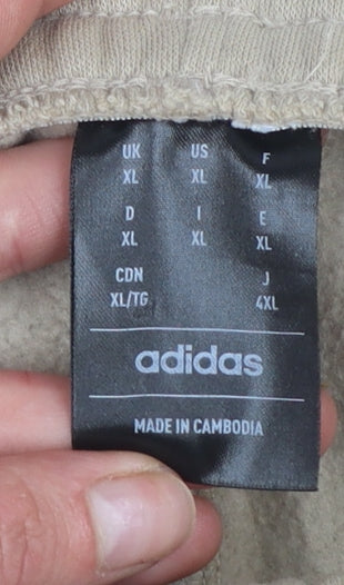Adidas Womens Beige XL Jogger Sweatpants Cotton Blend Loungewear