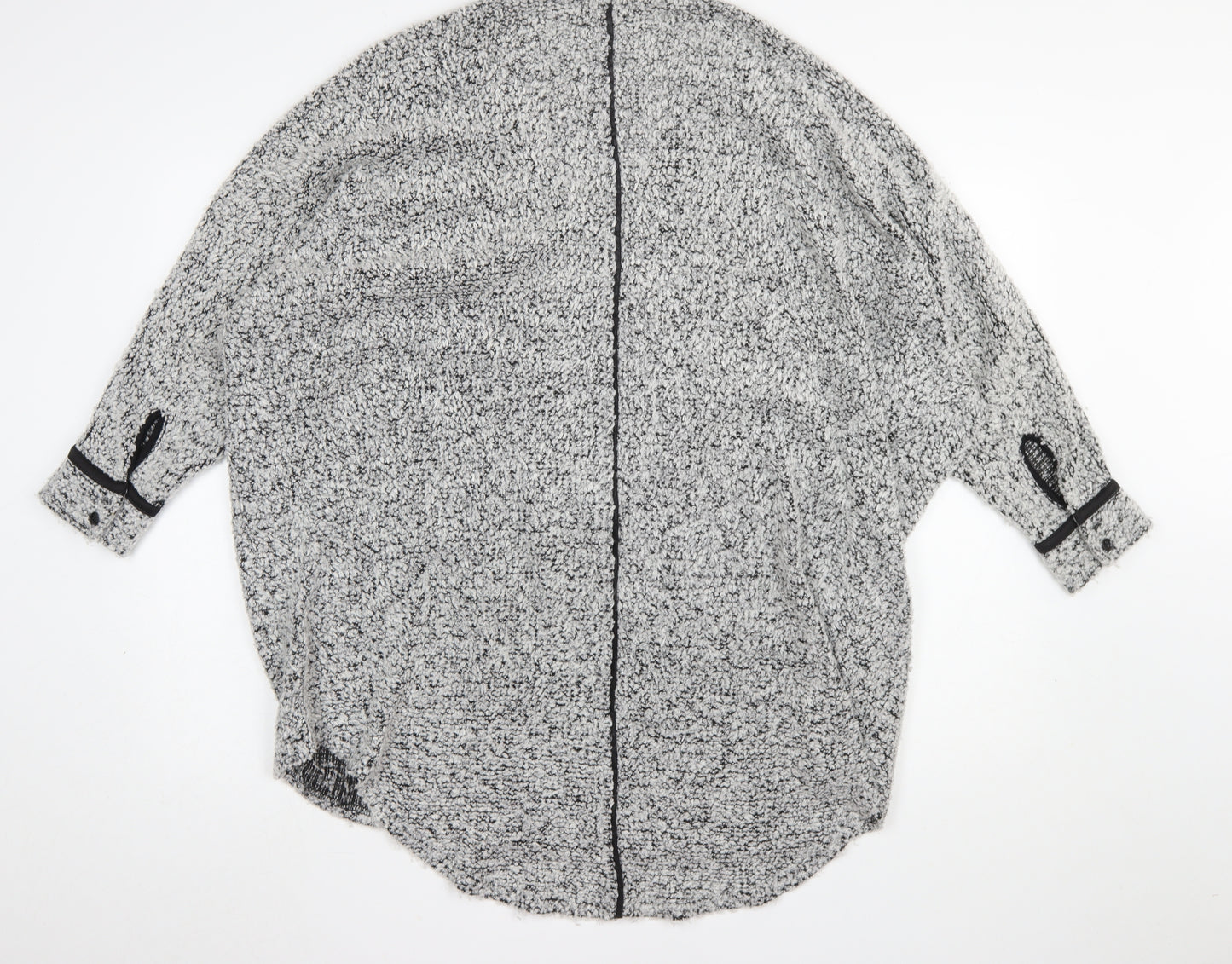 Stella Morgan Women's Silver Zip Tunic Blouse Size 10 Relaxed Fit