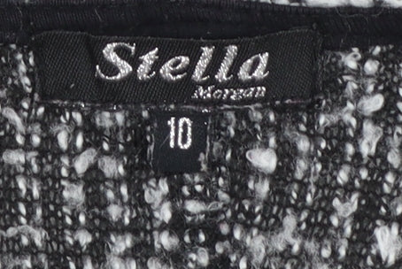 Stella Morgan Women's Silver Zip Tunic Blouse Size 10 Relaxed Fit