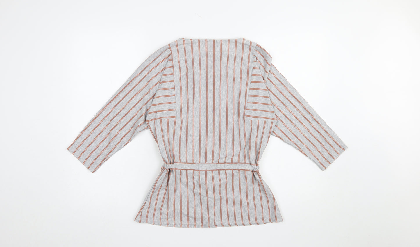 Principles Women's Grey Striped Belted Tunic Blouse Size 12