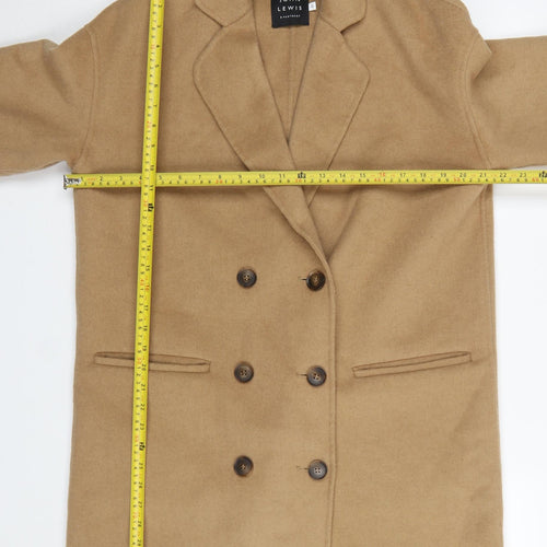 John Lewis Women Beige Wool Blend Double Breasted Coat Size 12