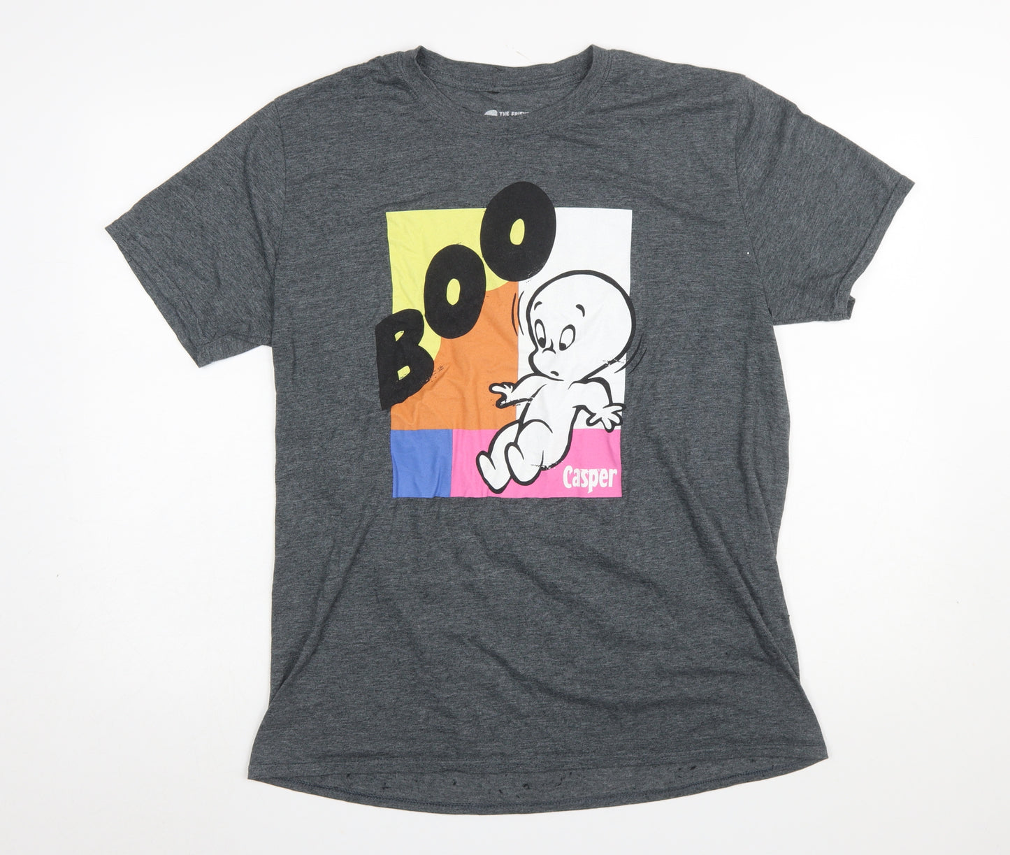 Casper Men's Grey Graphic Short Sleeve Cotton T-Shirt Size L