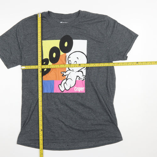 Casper Men's Grey Graphic Short Sleeve Cotton T-Shirt Size L