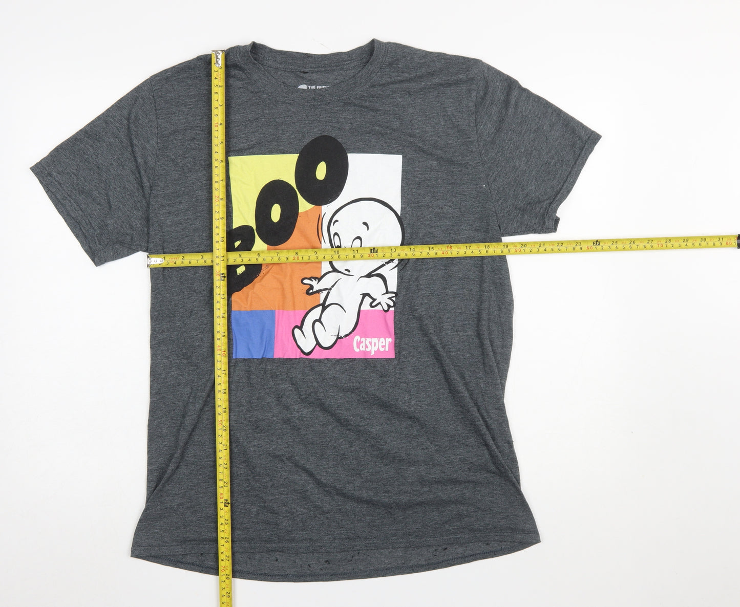 Casper Men's Grey Graphic Short Sleeve Cotton T-Shirt Size L