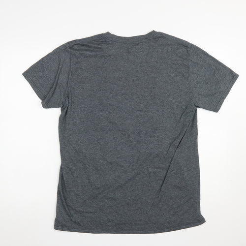 Casper Men's Grey Graphic Short Sleeve Cotton T-Shirt Size L