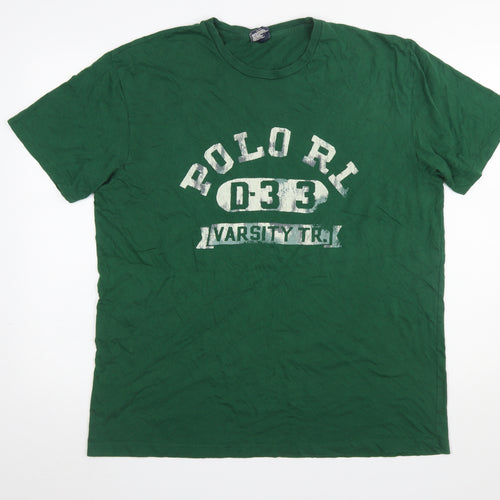 Polo Ralph Lauren Men's Green Varsity Graphic Cotton T-Shirt L