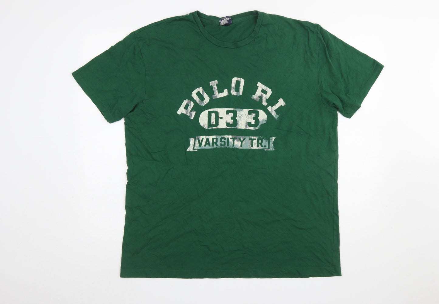 Polo Ralph Lauren Men's Green Varsity Graphic Cotton T-Shirt L
