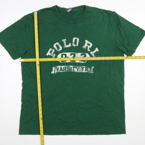 Polo Ralph Lauren Men's Green Varsity Graphic Cotton T-Shirt L