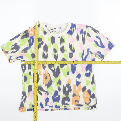 Warehouse Women's Multicoloured Animal Print Cotton T-Shirt Size 8