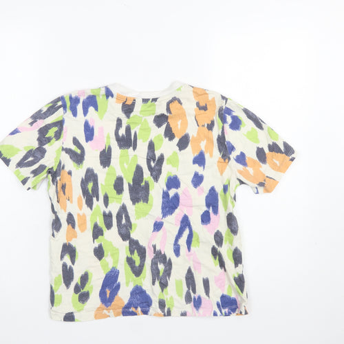 Warehouse Women's Multicoloured Animal Print Cotton T-Shirt Size 8