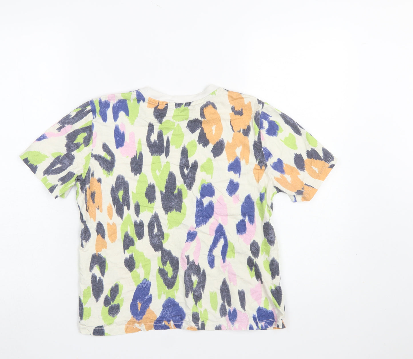 Warehouse Women's Multicoloured Animal Print Cotton T-Shirt Size 8