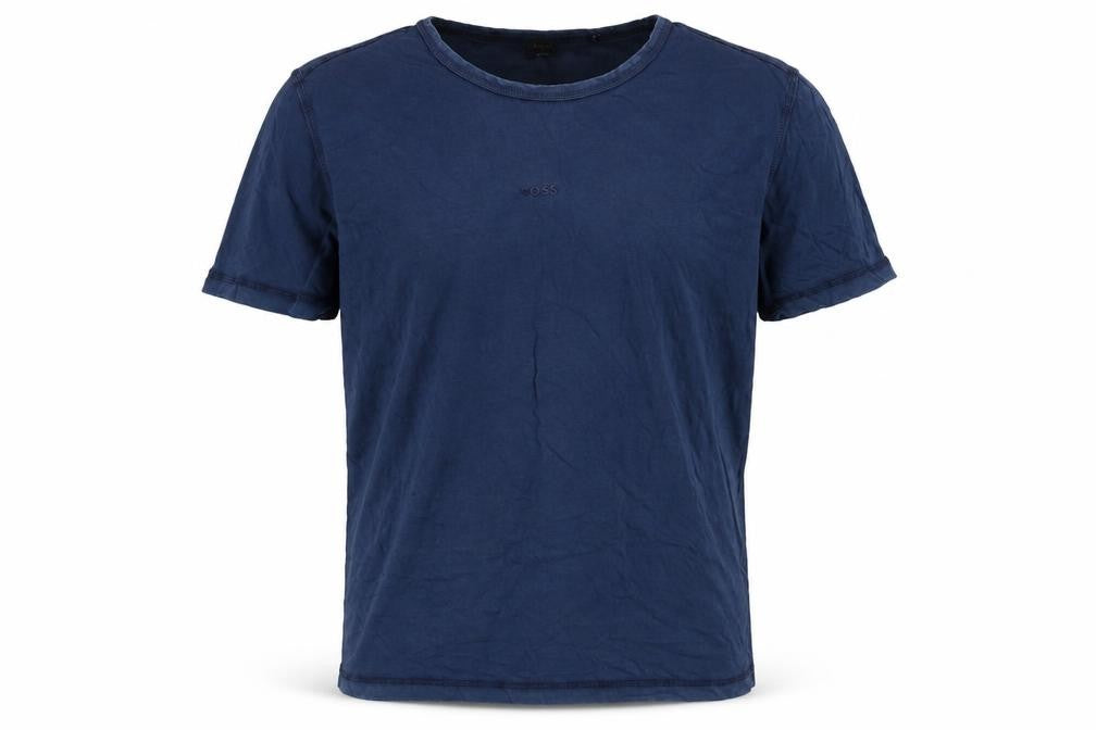 BOSS Men's Blue 2XL Regular Fit Cotton Crew Neck T-Shirt