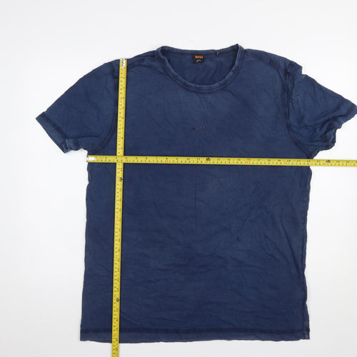 BOSS Men's Blue 2XL Regular Fit Cotton Crew Neck T-Shirt