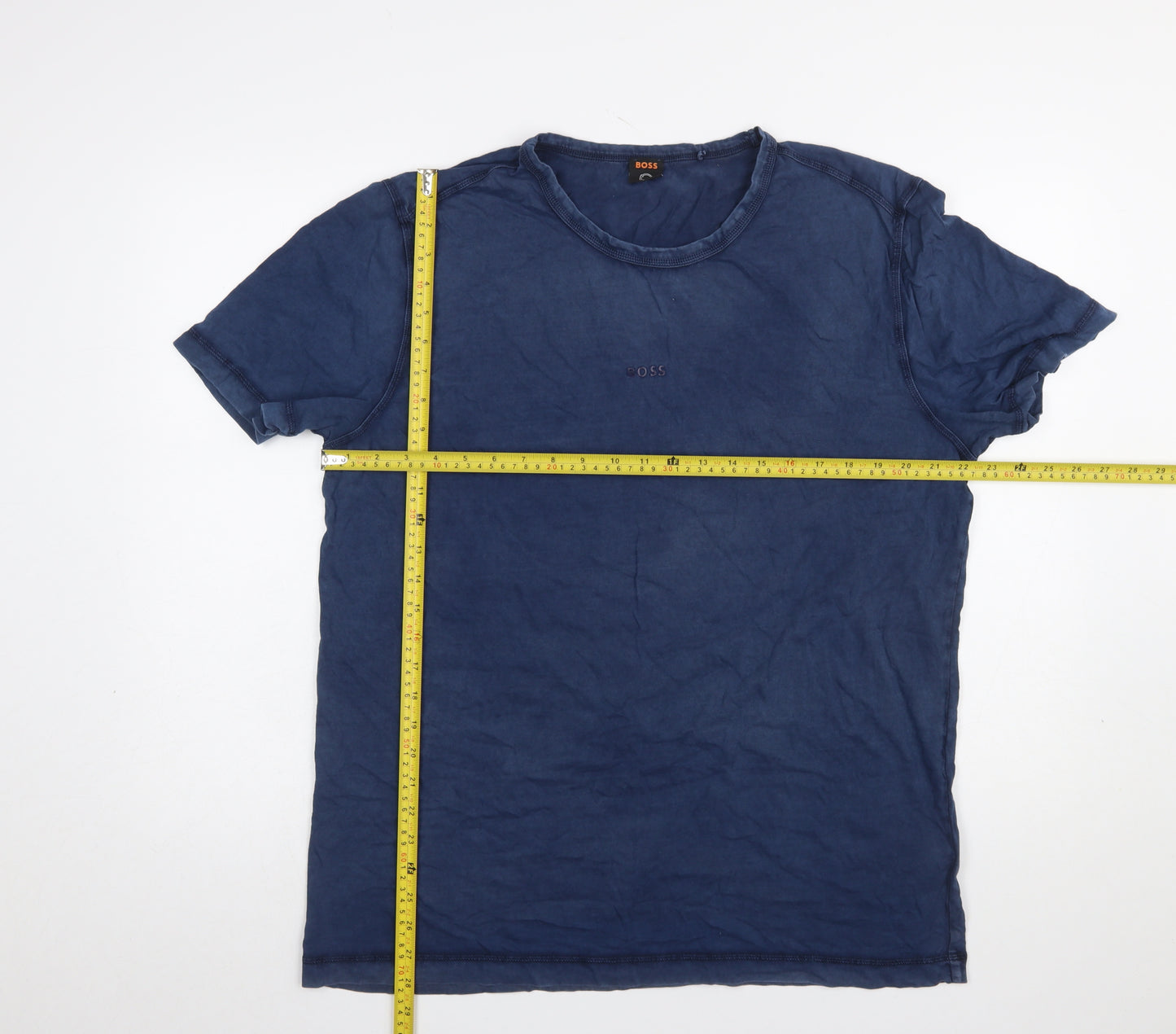 BOSS Men's Blue 2XL Regular Fit Cotton Crew Neck T-Shirt