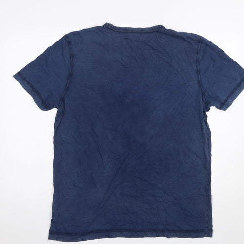 BOSS Men's Blue 2XL Regular Fit Cotton Crew Neck T-Shirt