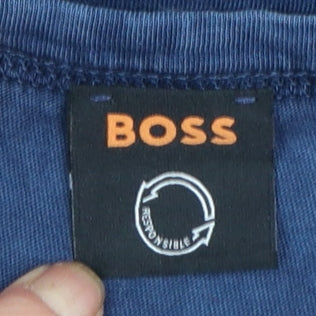 BOSS Men's Blue 2XL Regular Fit Cotton Crew Neck T-Shirt