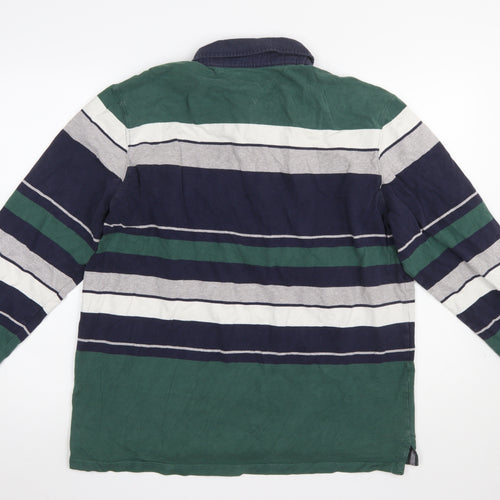 Lincoln Men's Multicoloured Striped Long Sleeve Polo Shirt XL