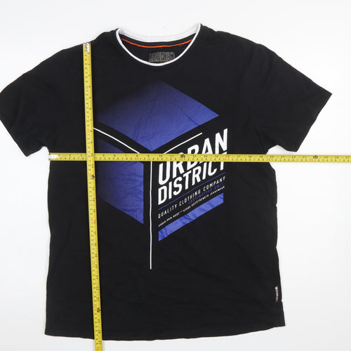 Angelo Litrico Urban District Men's Black XL Graphic Cotton T-Shirt
