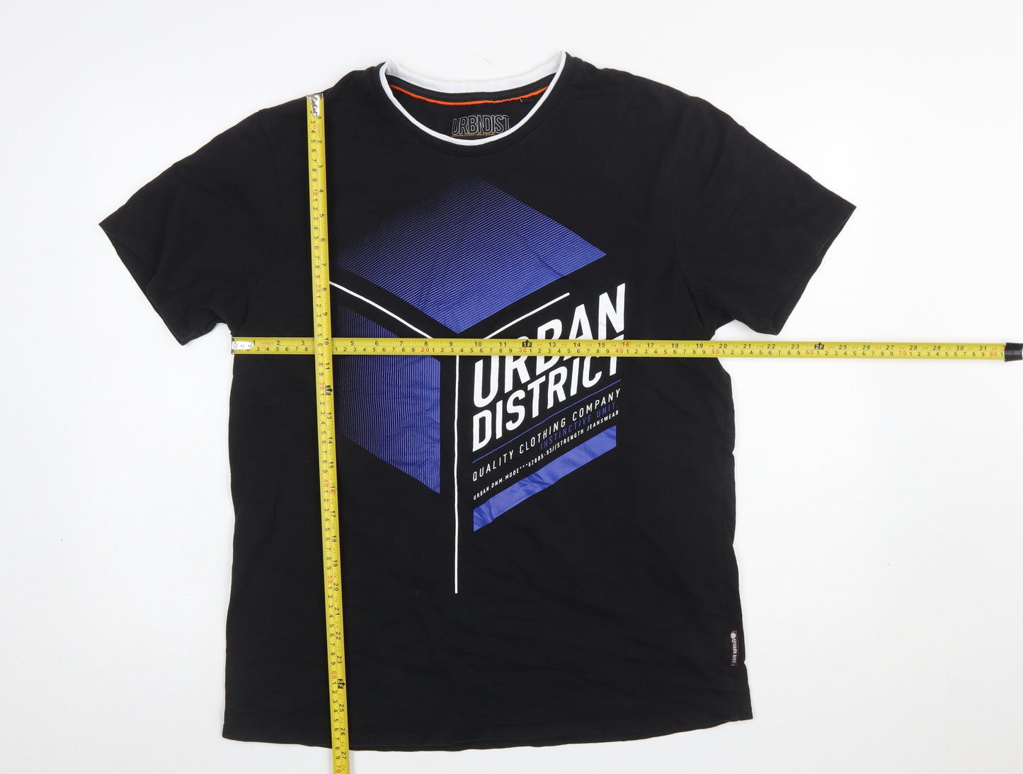 Angelo Litrico Urban District Men's Black XL Graphic Cotton T-Shirt