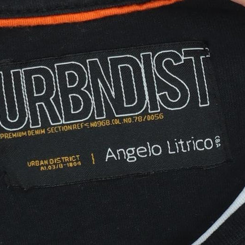 Angelo Litrico Urban District Men's Black XL Graphic Cotton T-Shirt