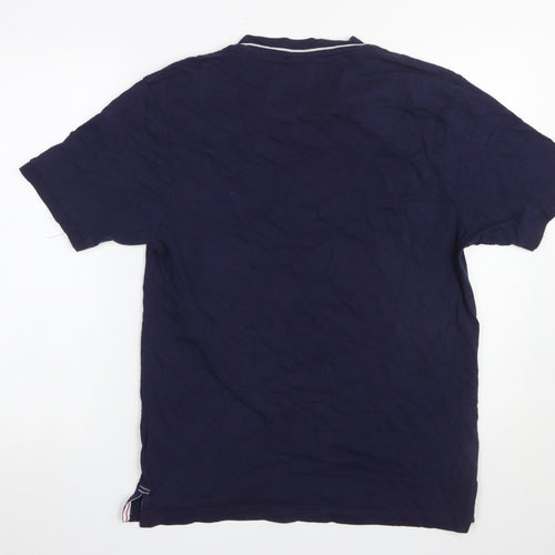 Slazenger Men's Blue V-Neck Short Sleeve Cotton T-Shirt M