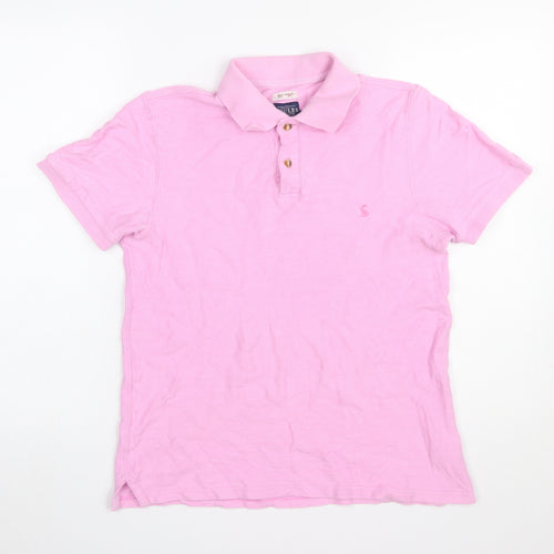 Joules Men’s Pink Cotton Polo Shirt Size S Short Sleeve Casual