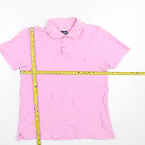 Joules Men’s Pink Cotton Polo Shirt Size S Short Sleeve Casual