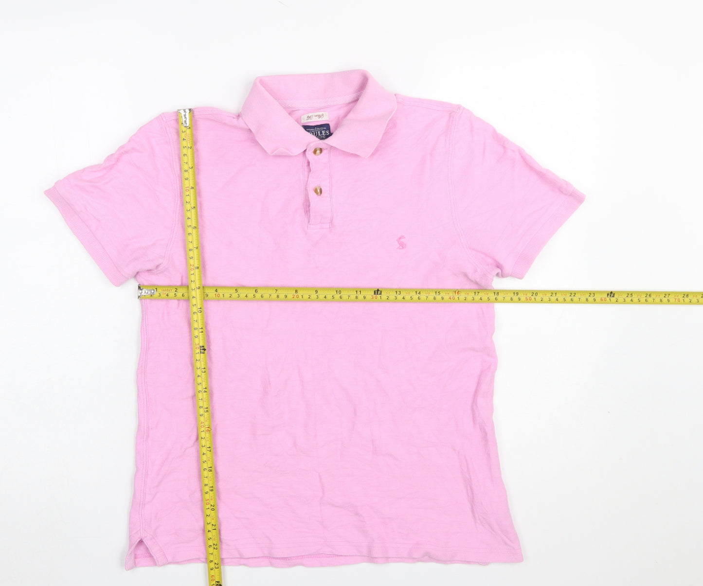 Joules Men’s Pink Cotton Polo Shirt Size S Short Sleeve Casual
