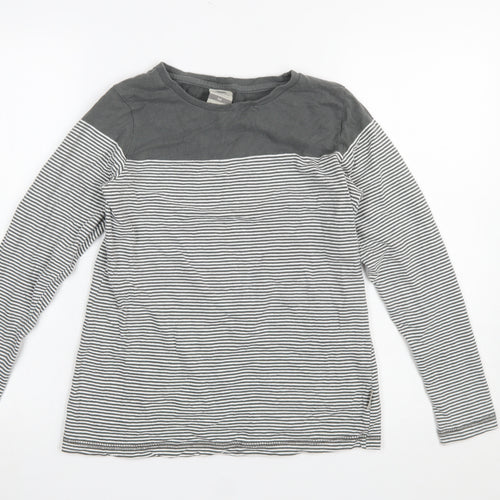 Trespass Women’s Grey Striped Long Sleeve Cotton T-Shirt Size M