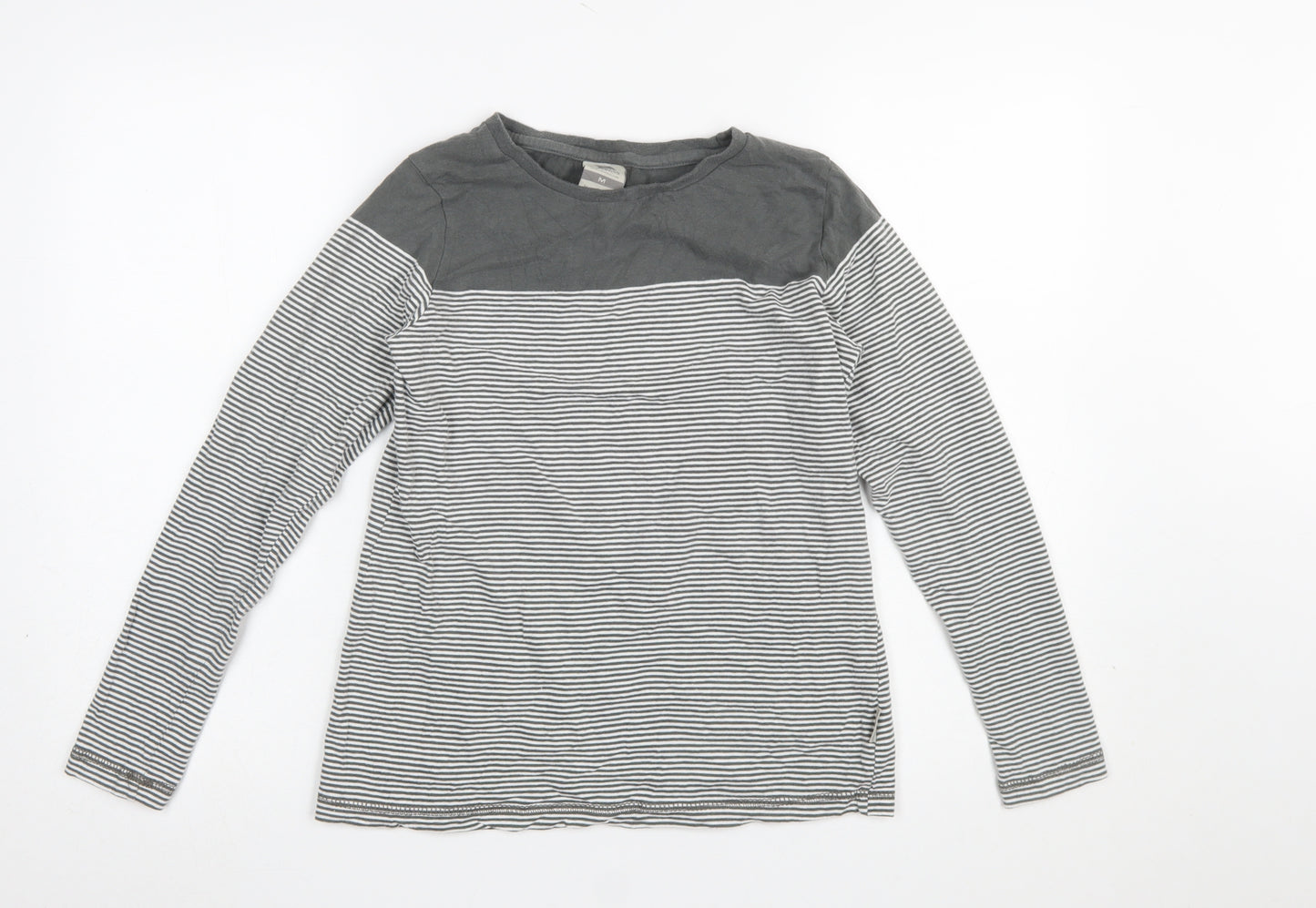 Trespass Women’s Grey Striped Long Sleeve Cotton T-Shirt Size M