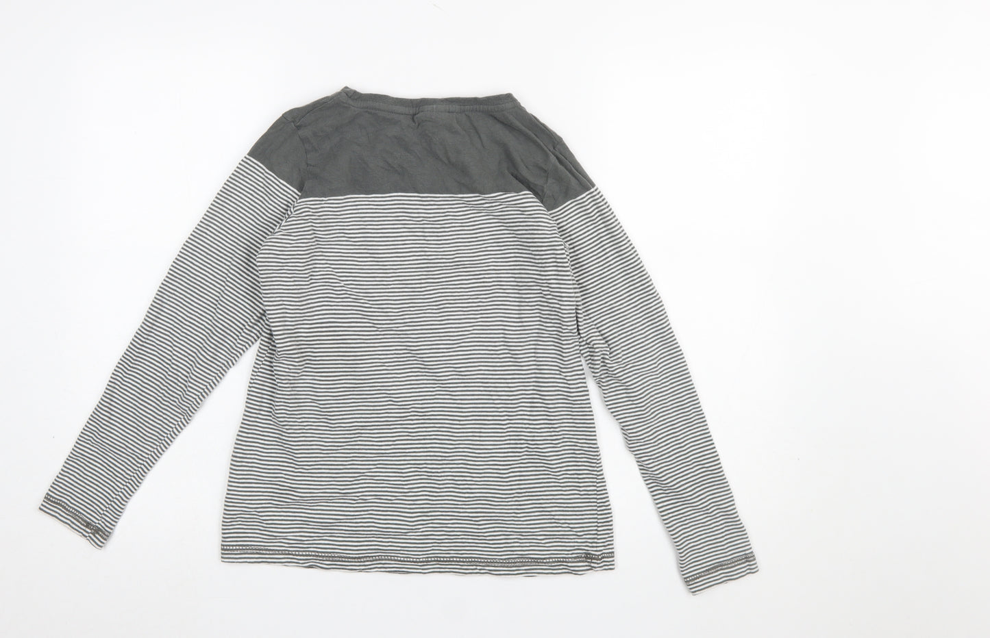 Trespass Women’s Grey Striped Long Sleeve Cotton T-Shirt Size M