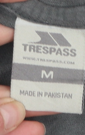 Trespass Women’s Grey Striped Long Sleeve Cotton T-Shirt Size M