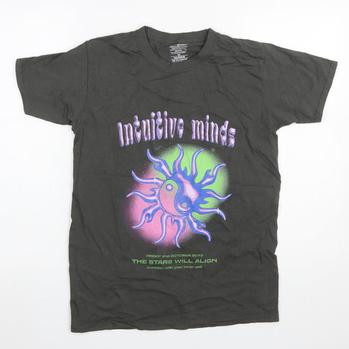 Daisy Street Women’s Black Intuitive Minds XS Cotton Graphic T-Shirt