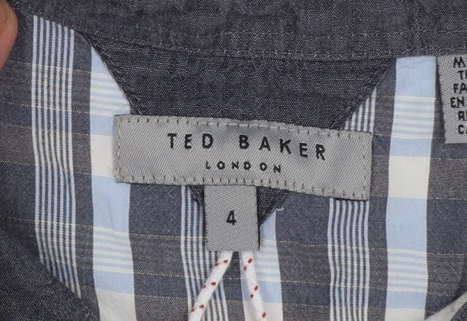 Ted Baker Men’s Beige Cotton Polo Shirt Size L Button Collar