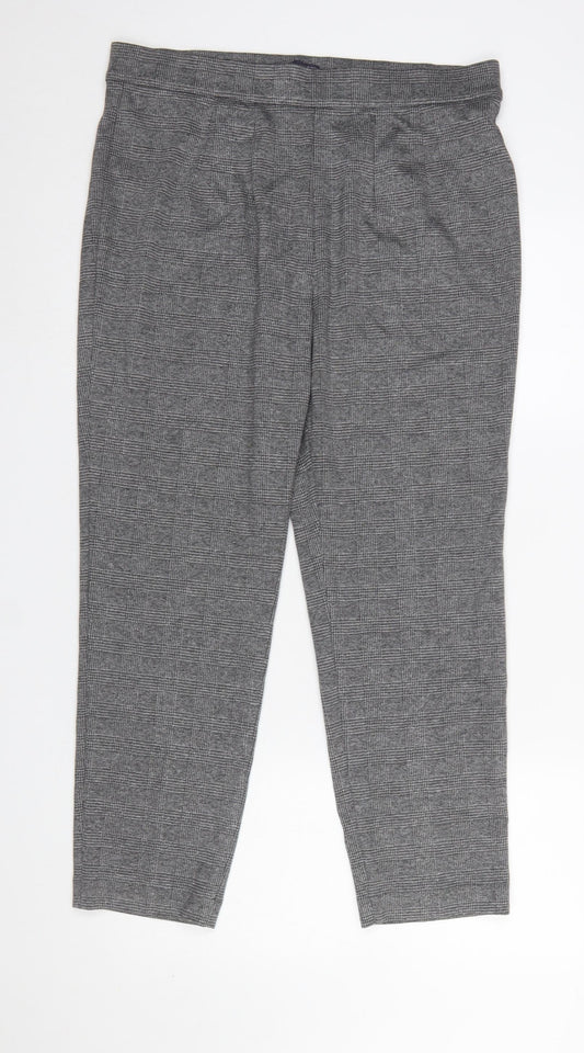 Marks and Spencer Women Grey Check Ankle Leggings Size 10